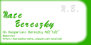mate bereszky business card